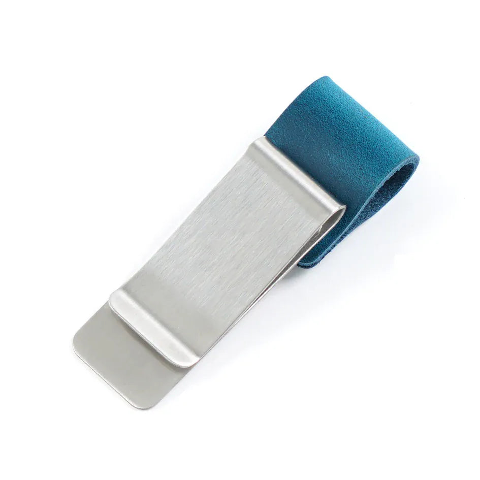 Journal Pen Clip With Leather Band Card And Cash Holder