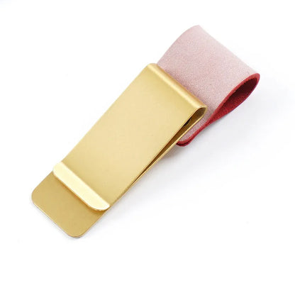 Journal Pen Clip With Leather Band Card And Cash Holder