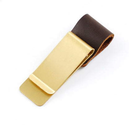 Journal Pen Clip With Leather Band Card And Cash Holder
