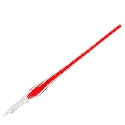Detailed view of the textured twisted glass handle