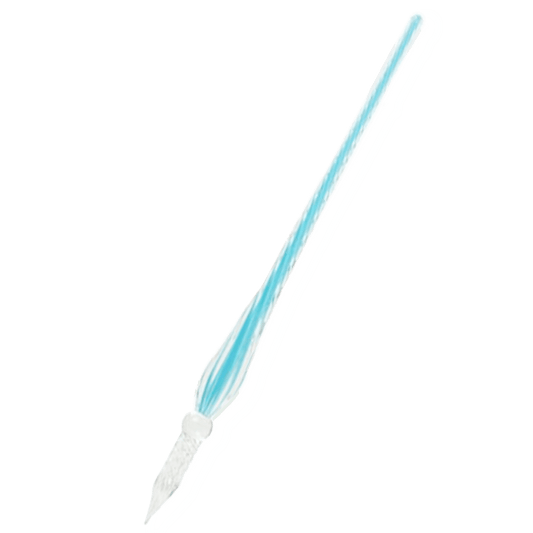 Twisted glass dip pen with a spiral body for calligraphy and writing