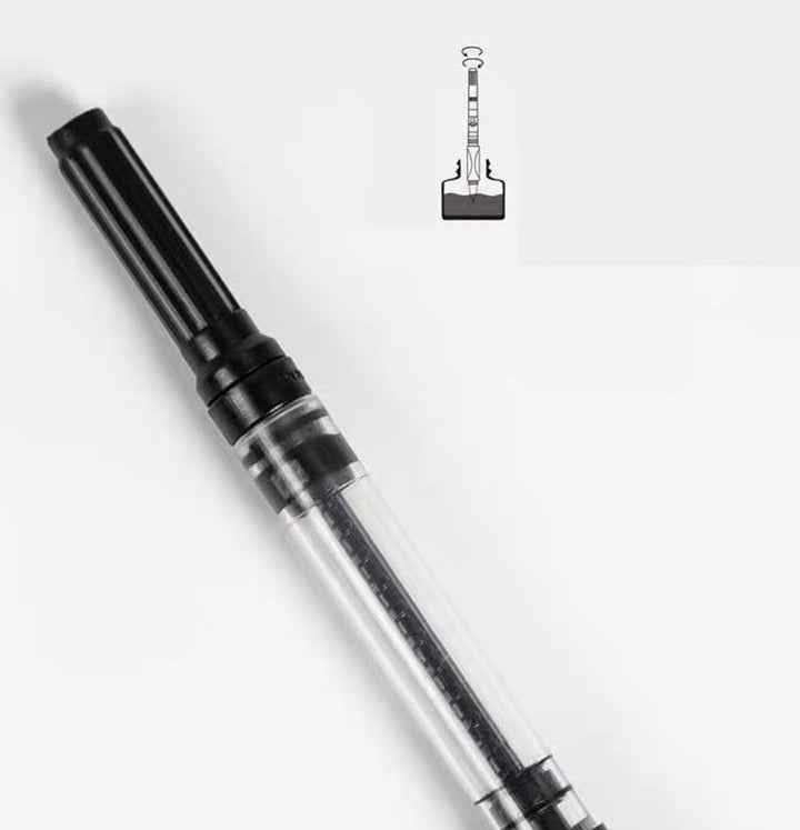 Natural oak wooden fountain pen positioned horizontally on a white surface
