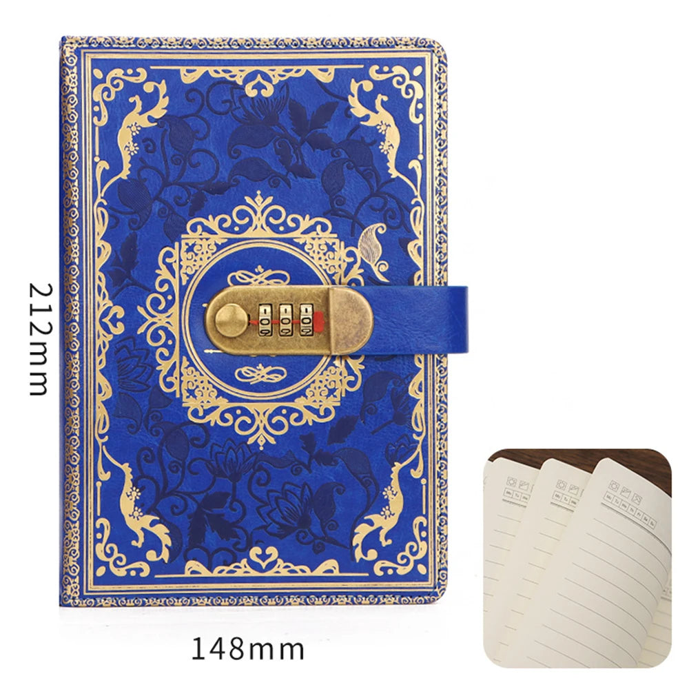 A5 Retro Password-Protected Diary with Lock
