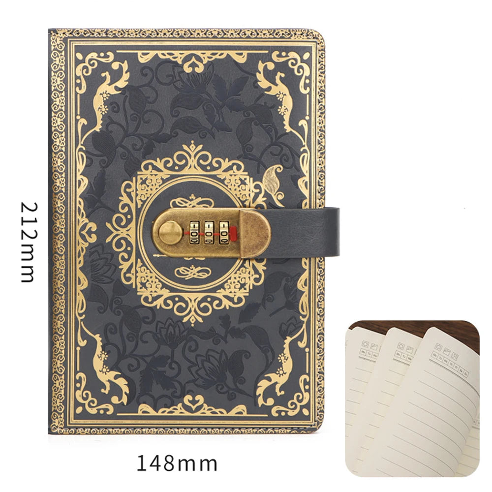 A5 Retro Password-Protected Diary with Lock