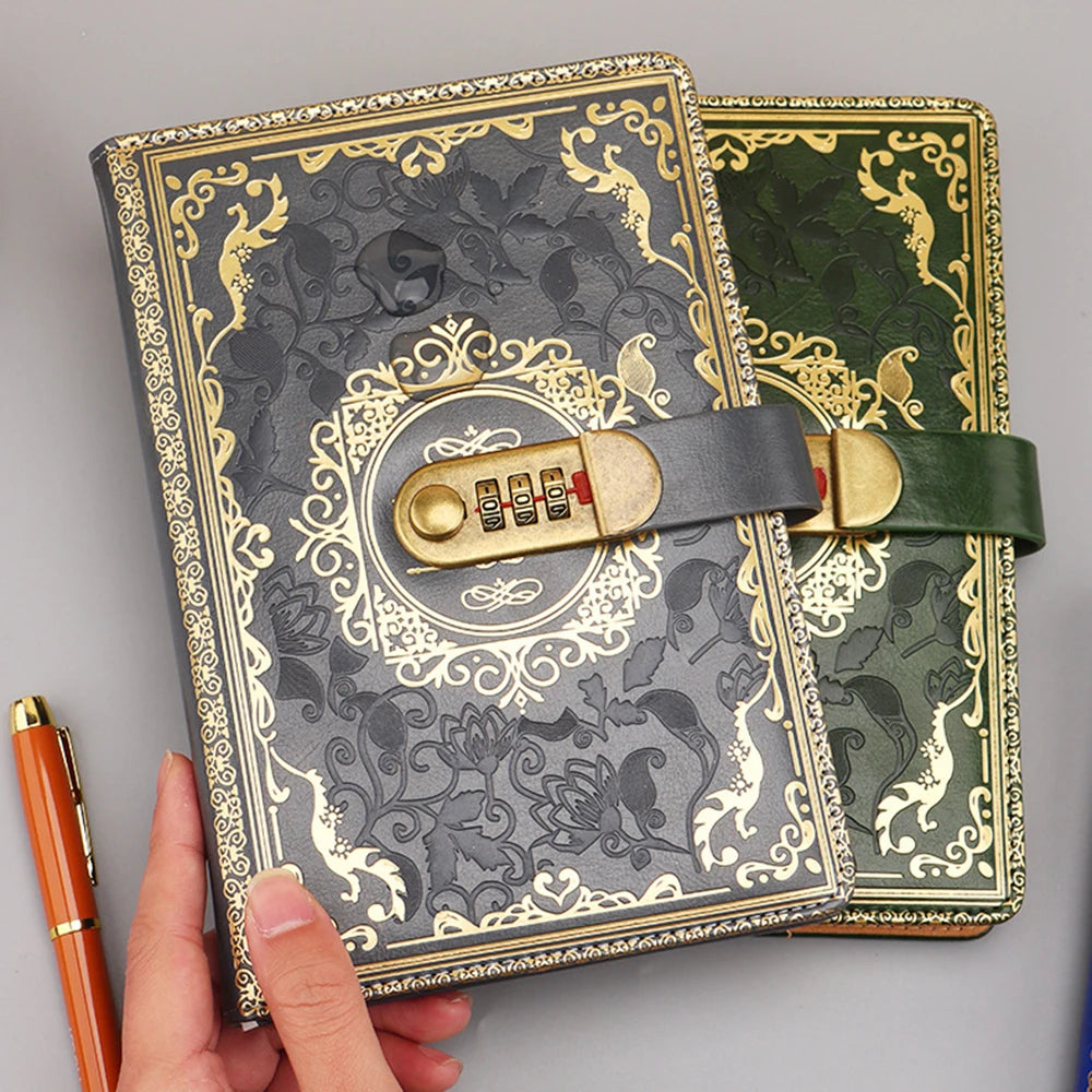 A5 Retro Password-Protected Diary with Lock