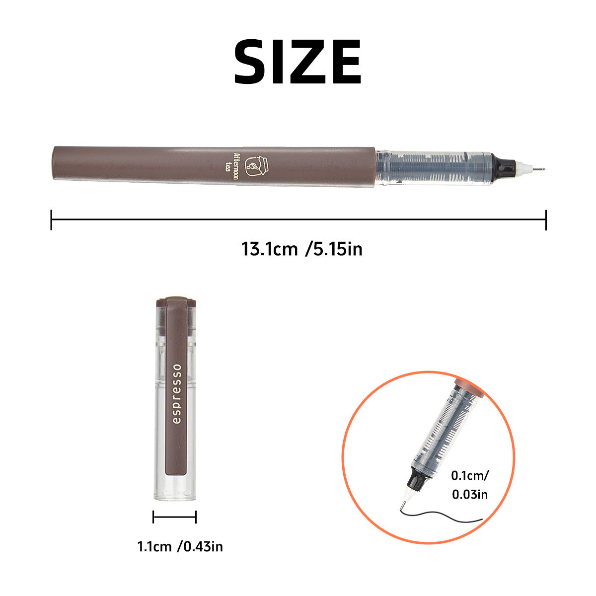 Tea-inspired stationery set featuring six slim rollerball pens