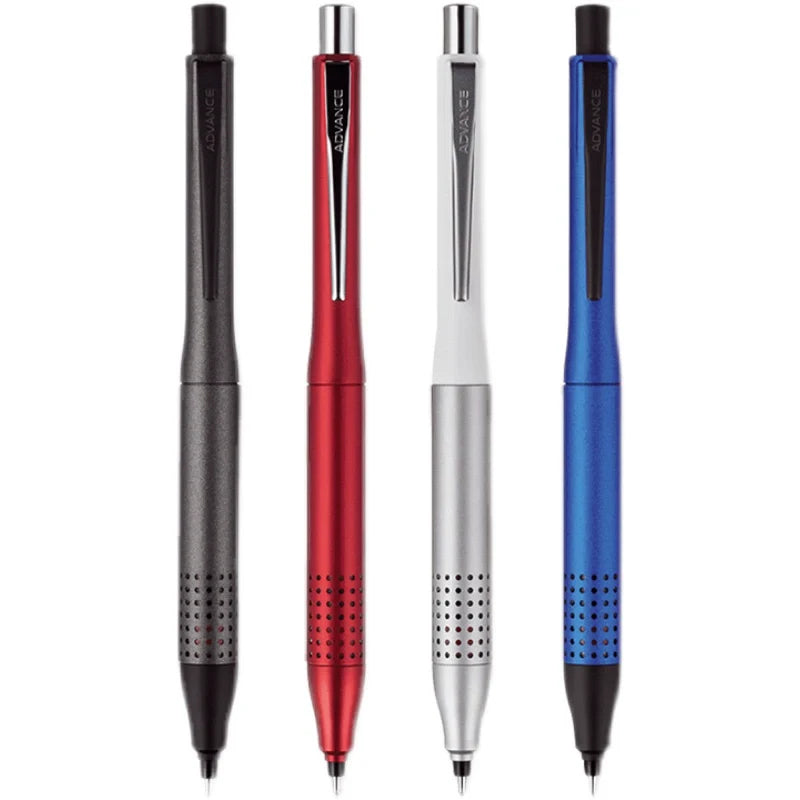 0.5 mm mechanical pencil with rotating lead mechanism shown at an angle