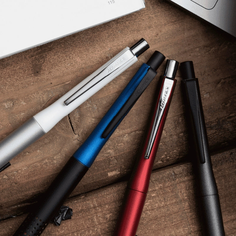 Close-up of the 0.5 mm mechanical pencil tip and lead sleeve