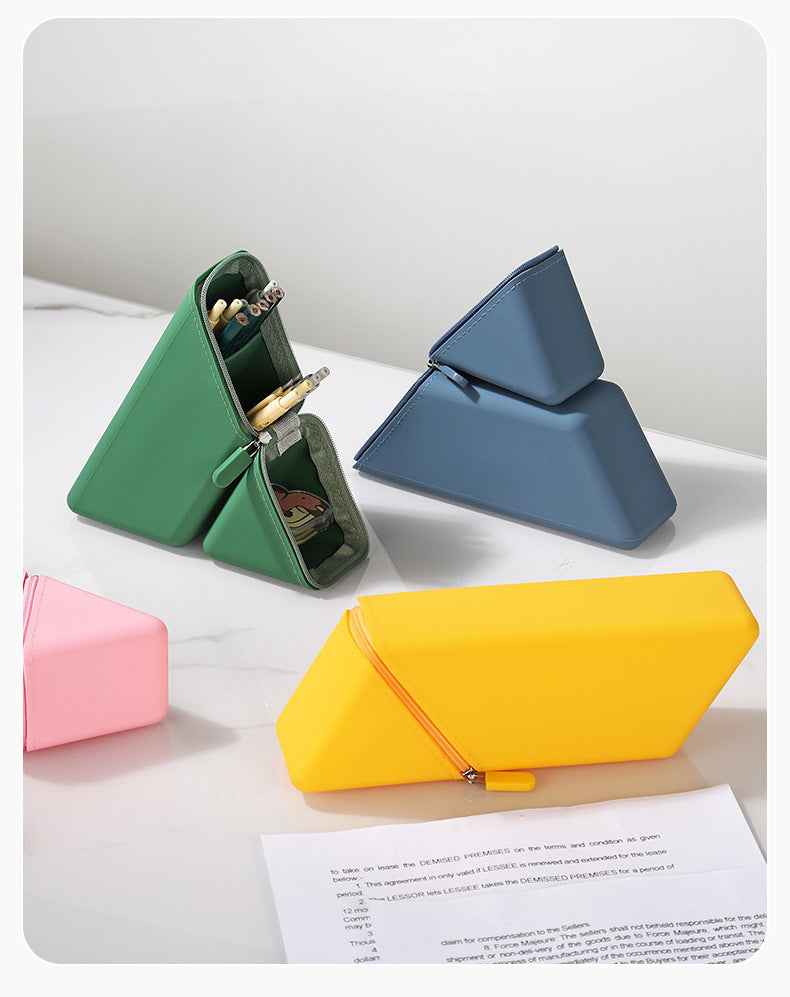Standing pencil organizer holding writing supplies