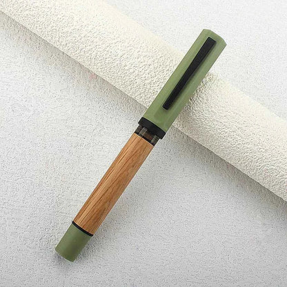 Wooden Fountain Pen With Natural Oak Finish