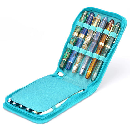 12-pen case shown closed with a protective divider inside