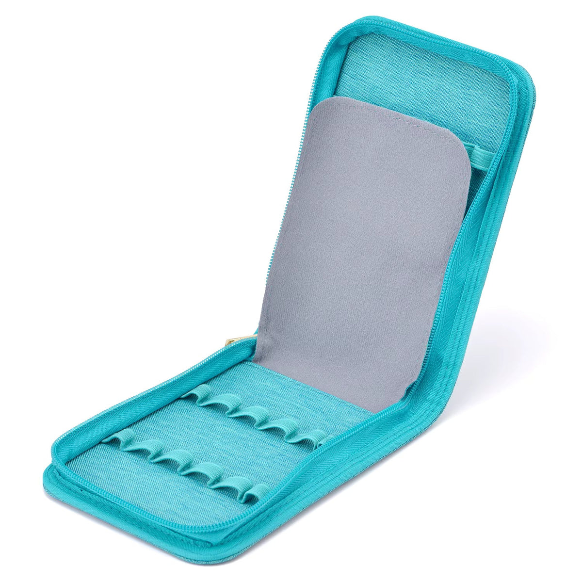 Portable pen case with protective divider for school or office use