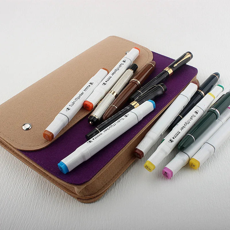 Two Tone Suede Pen Case