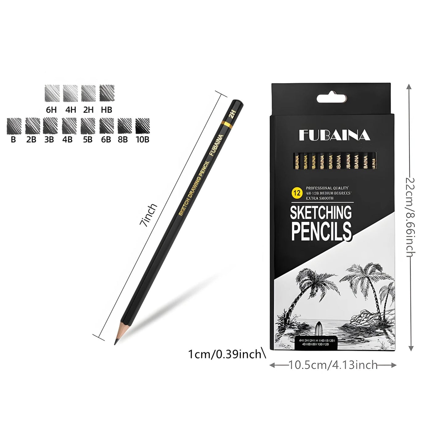 12-Piece Graphite Sketching Pencil Set