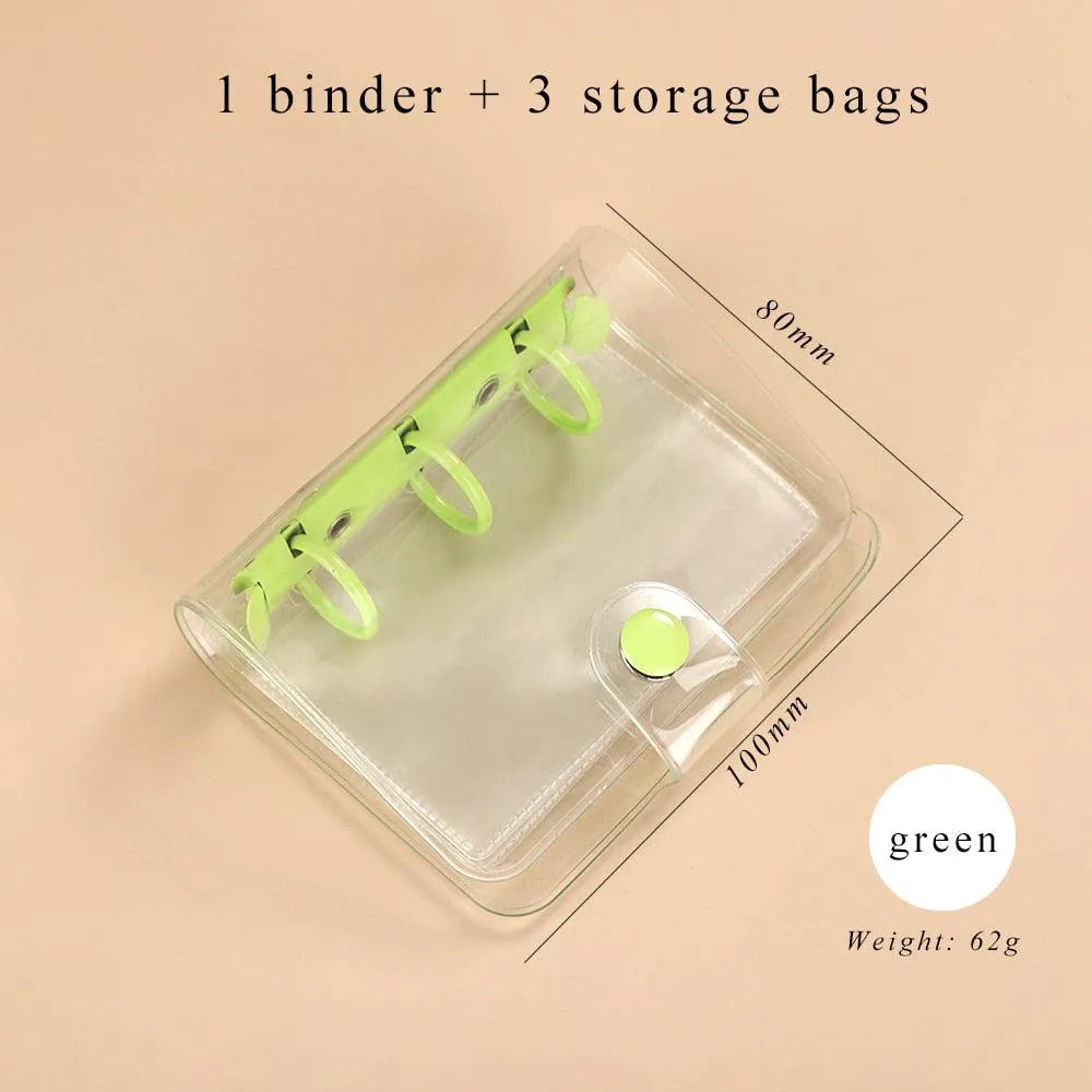 Stack of mini transparent binders for organizing notes