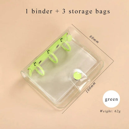 Stack of mini transparent binders for organizing notes