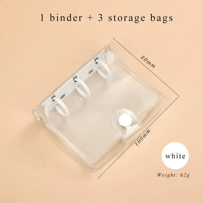 Mini Transparent Ring Binders With Storage Bag And Inserts