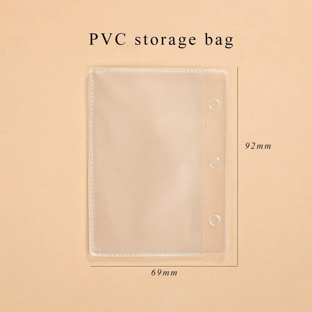 Mini Transparent Ring Binders With Storage Bag And Inserts