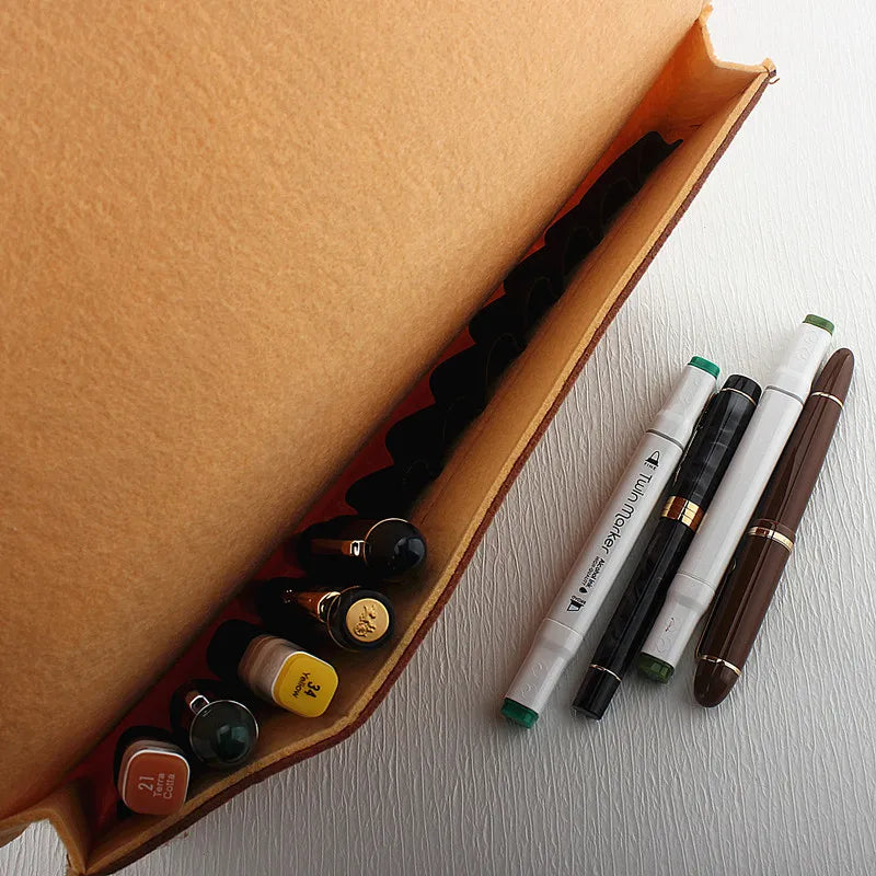 Two Tone Suede Pen Case