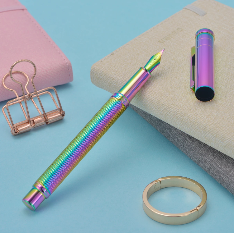 Rainbow Forest Titanium Fountain Pen