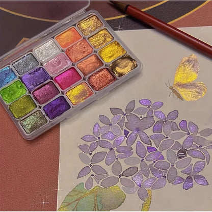20-Color Metal Watercolor Set