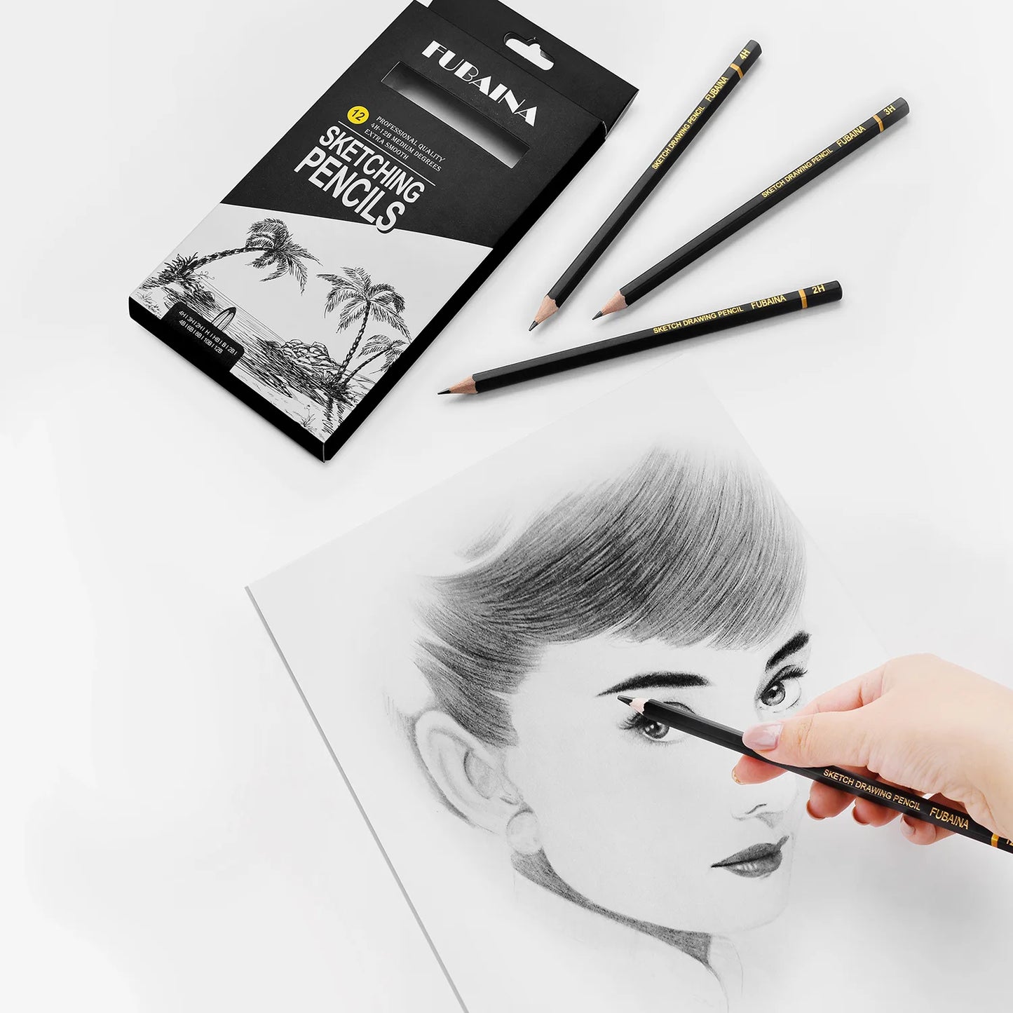 12-Piece Graphite Sketching Pencil Set