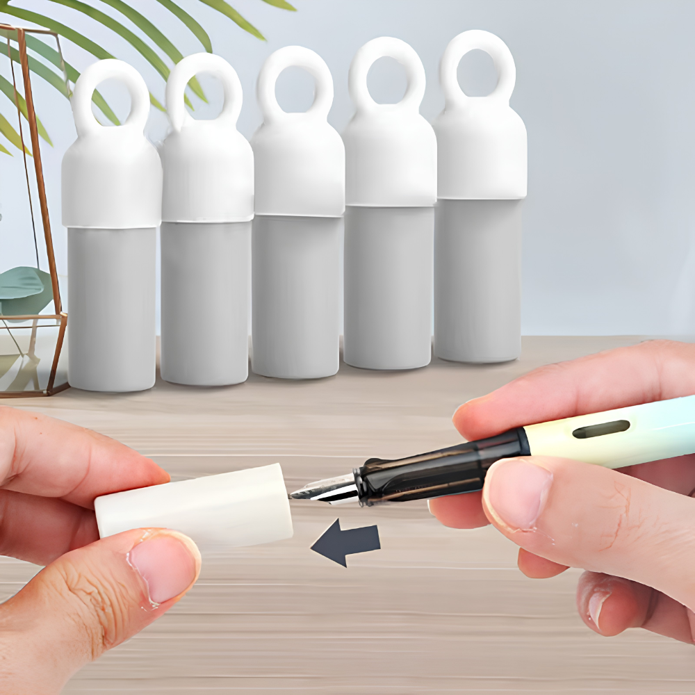 Fountain pen nib cleaner with moisture insert for removing dried ink