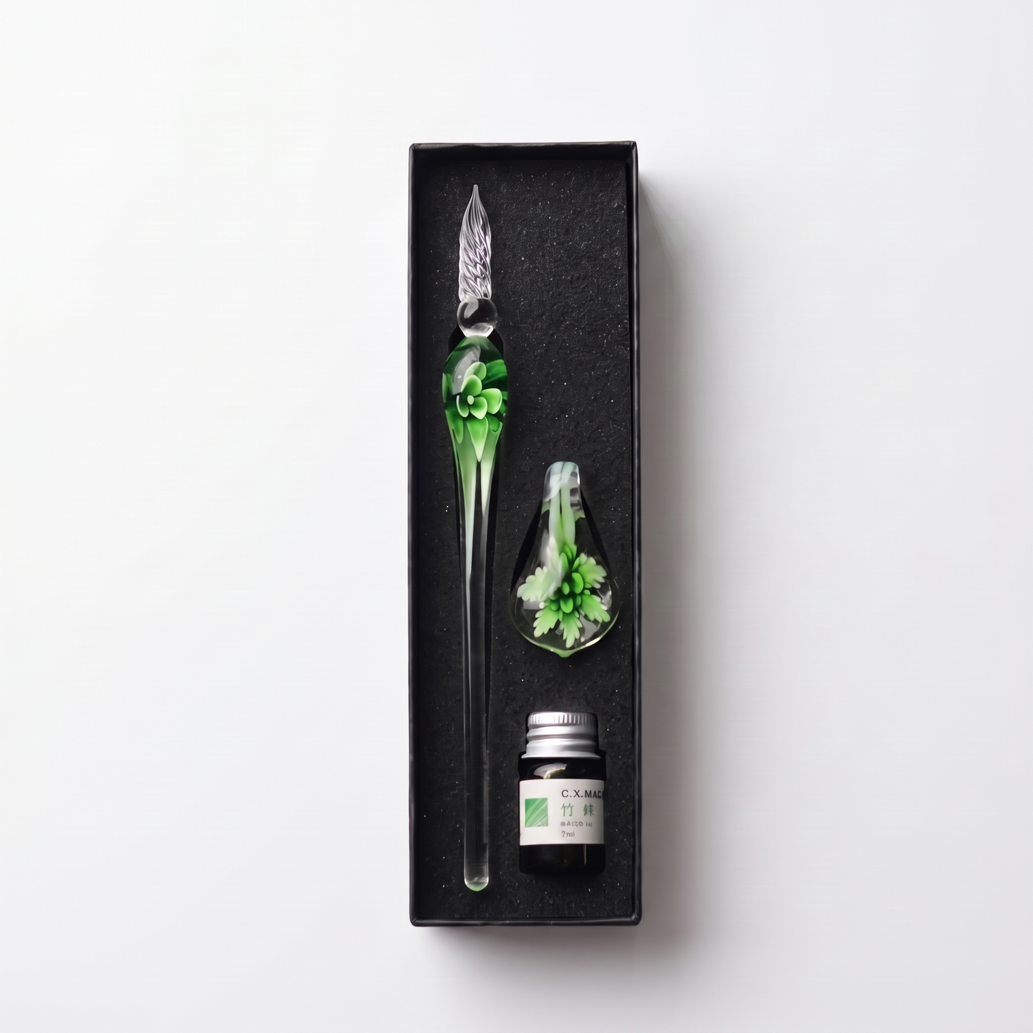 Vintage Floral Glass Dip Pen