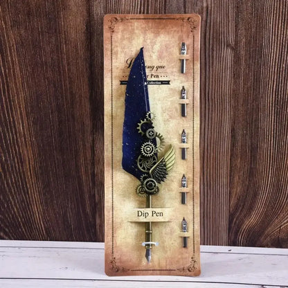 Vintage Metal Feather Pen