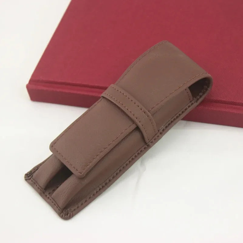Luxury Black Leather Pen Case