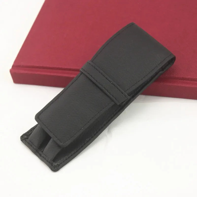 Luxury Black Leather Pen Case