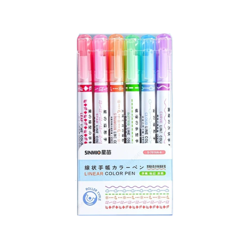 Flower Line Shape Highlighter Pen Set
