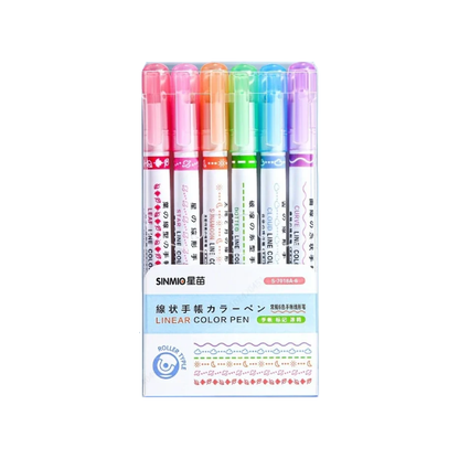 Flower Line Shape Highlighter Pen Set
