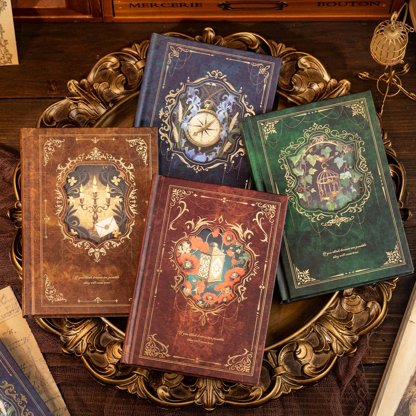 Vintage Style Gold Foil Notebook