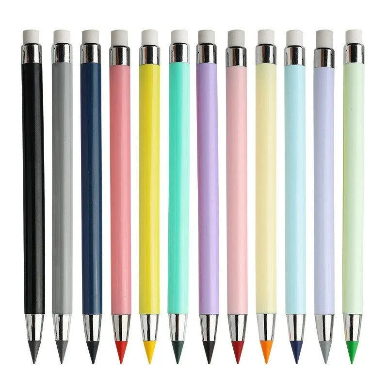 Detailed view of the pencil body and built-in eraser
