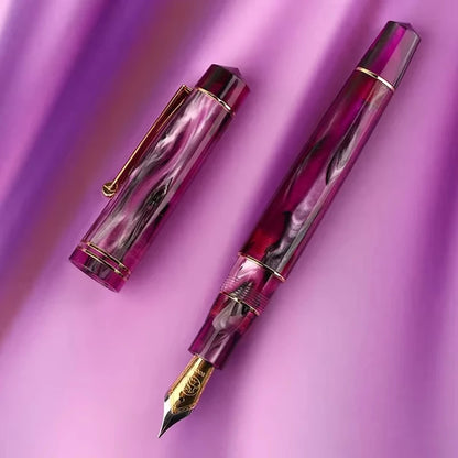 Resin Fountain Pen with Gold Clip