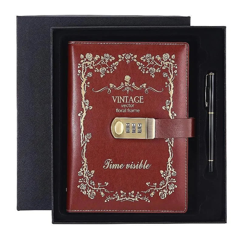 Embroidered Vintage Notebook for Journaling and Notes