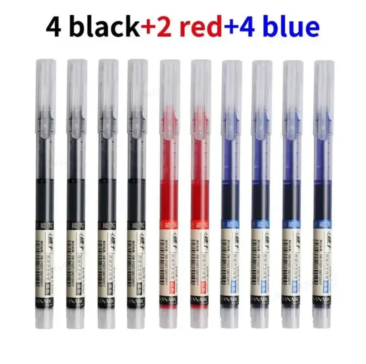 Set of 10 Needle Tip Gel Pens Liquid Ink Smooth Writing Stationery