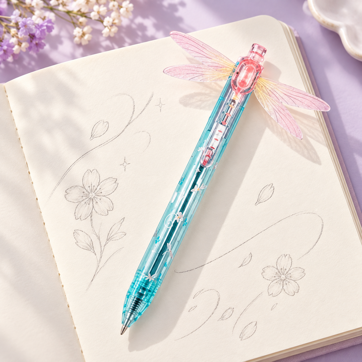 Close-up of the fine tip on a dragonfly flower pen