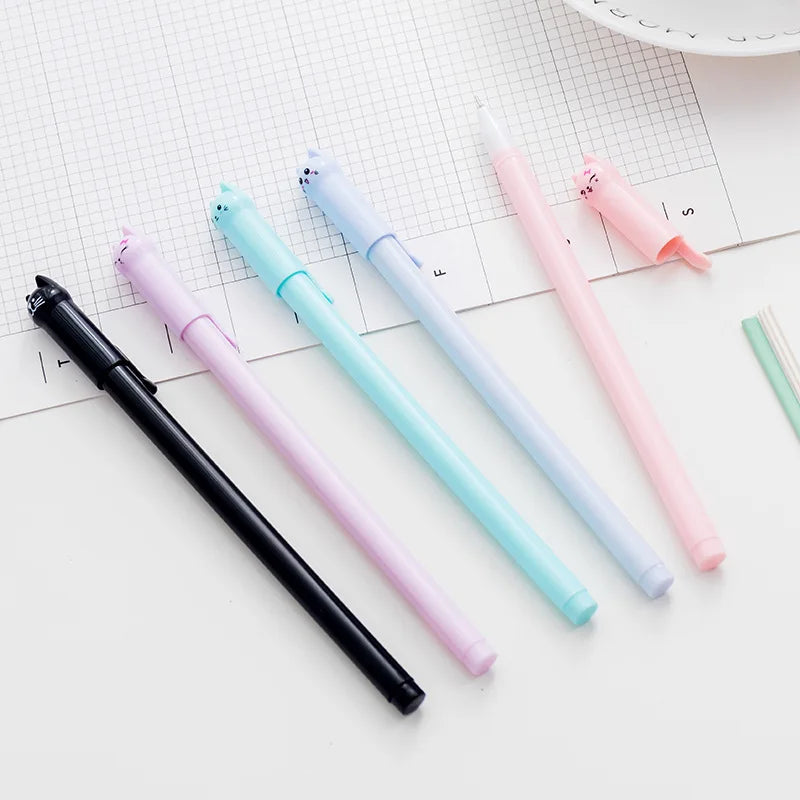 Cute Kitten Gel Pens (Set of 6)