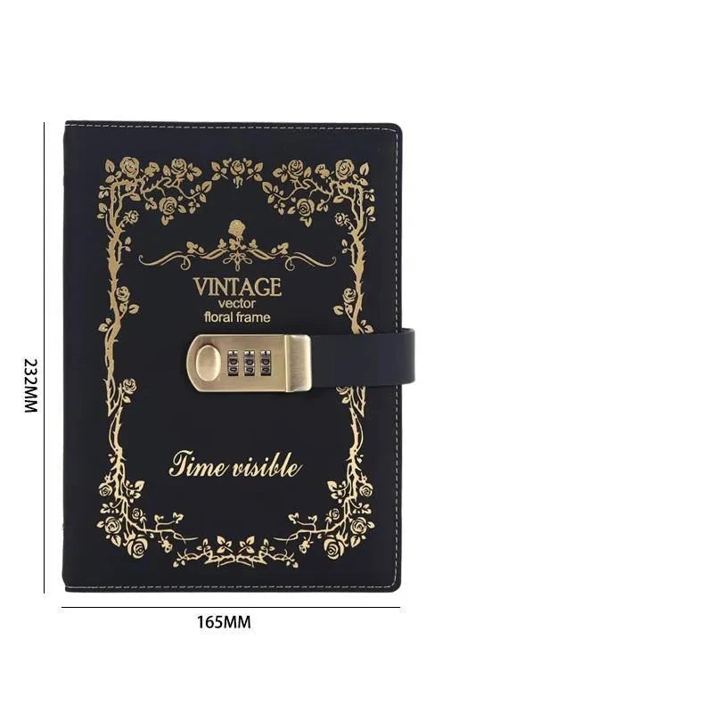 Embroidered Vintage Notebook for Journaling and Notes