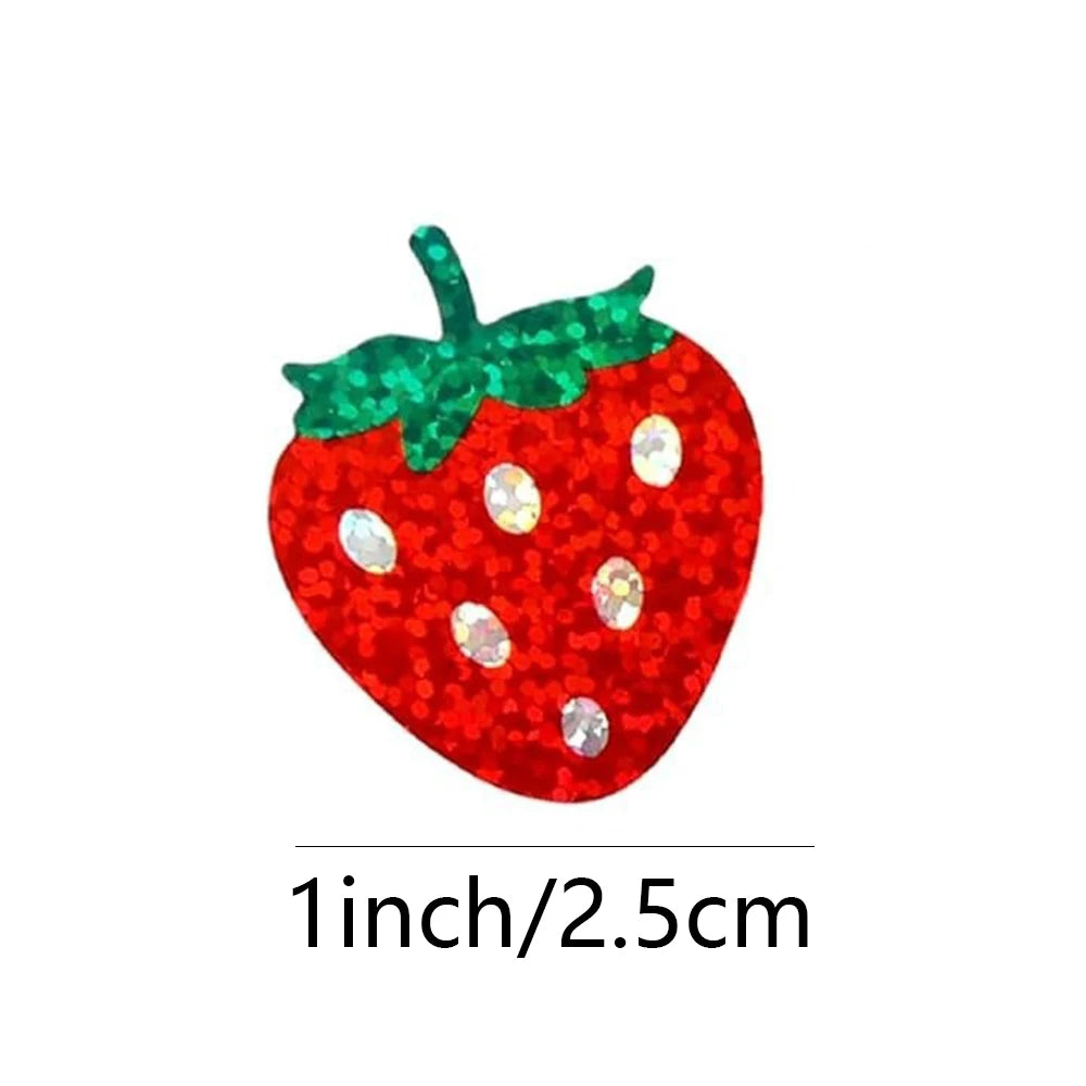 Sticker Labels Red Laser Strawberry Design