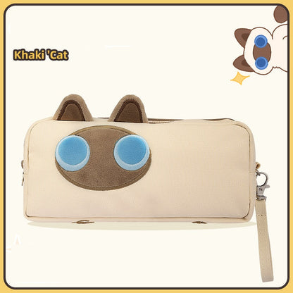 3D cat pencil case with a roomy interior for school supplies