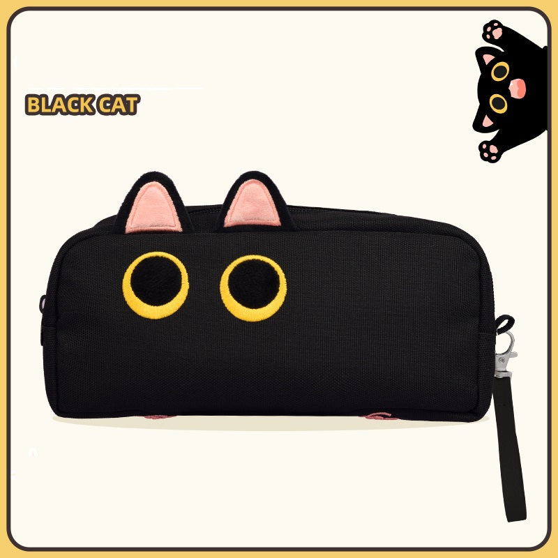3D cat pencil case pouch organizer shown from the front