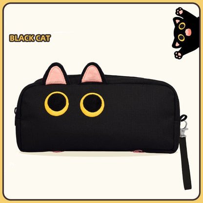 3D cat pencil case pouch organizer shown from the front