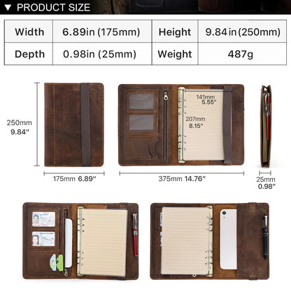 Luxury Retro Leather Portfolio Organizer