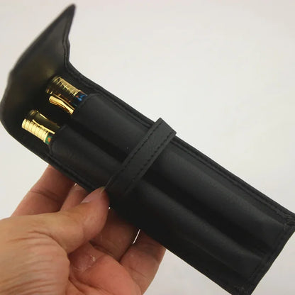 Luxury Black Leather Pen Case