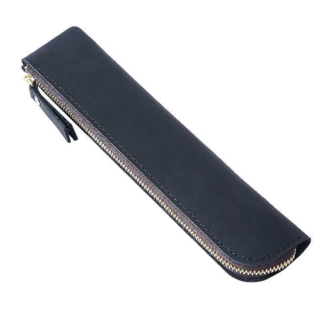 Pencil Case Genuine Cowhide Leather Retro Zipper Pouch