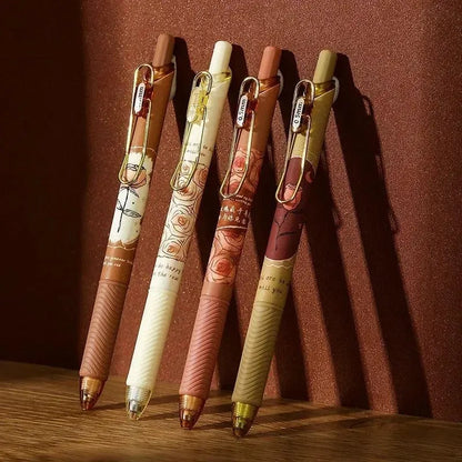 Gel Ink Pen Set With Rose Theme