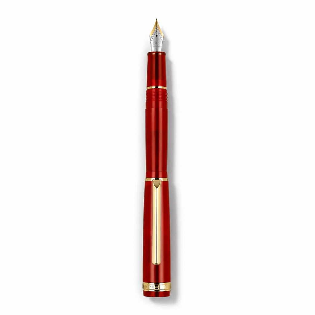 Luxury Fountain Pen with Gold Trim and Fine Nib